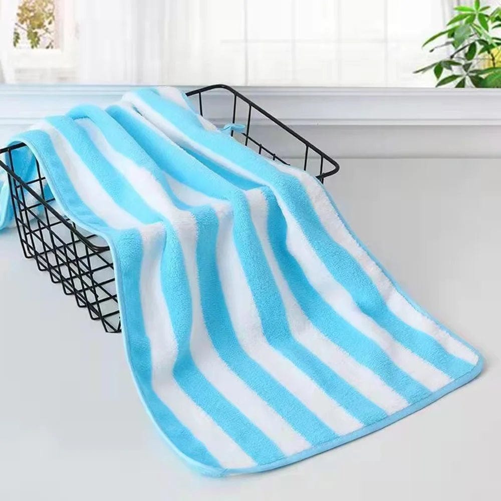 Essentialshouses Blue 🛁 Simple Stripes Absorbent Quick-Drying Bath Towel Set – Softness Meets Efficiency