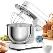 Essentialshouses BM602E  WHITE / US / United States BioloMix Kitchen Food Stand Mixer, 1200W 11-Speeds DC Motor, Digital OLED Screen, Electric Food Mixer with Dough Hook, Whisk