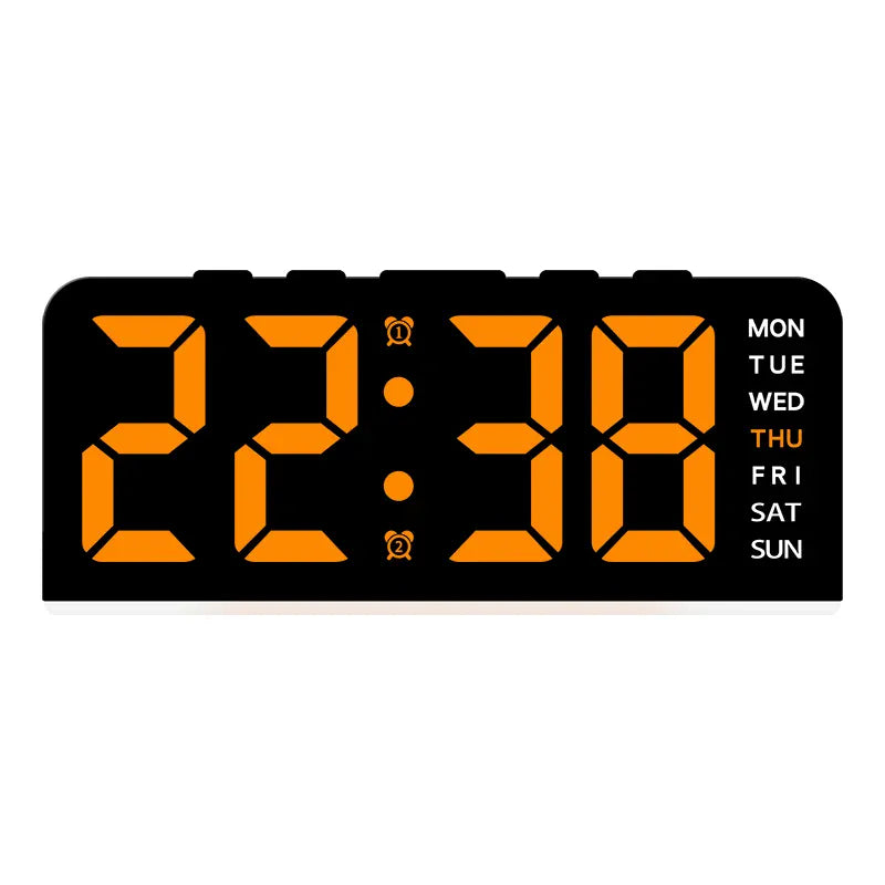 Essentialshouses BO USB Powered Digital Alarm Clock with Mood Light Dual Alarm Snooze Table Clock 4 Levels Brightness 12/24H Electronic LED Clock