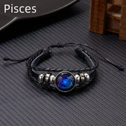 Essentialshouses BR22Y0338-4 Zodiac Sign Charm Luminous Bracelets