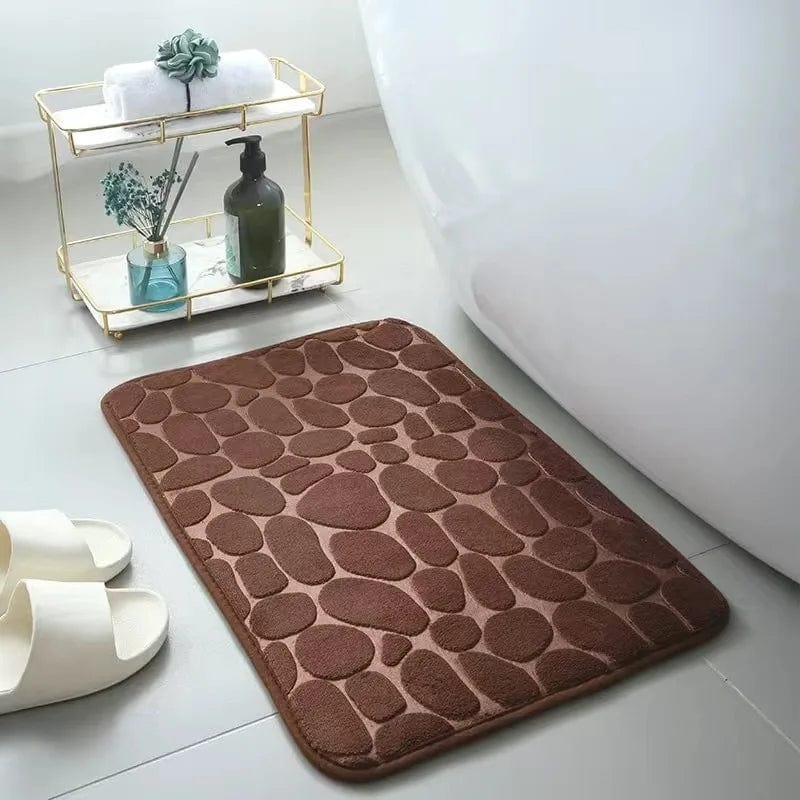 Essentialshouses Brown / 400MMx600MM 🛁 Hot Cobblestone Embossed Bath Mat – Plush Comfort Meets Modern Design