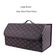Essentialshouses Brown-Large Car Trunk Large Capacity Organizer Box