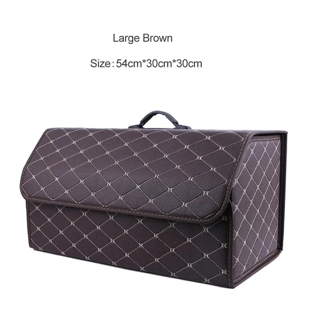 Essentialshouses Brown-Large Car Trunk Large Capacity Organizer Box