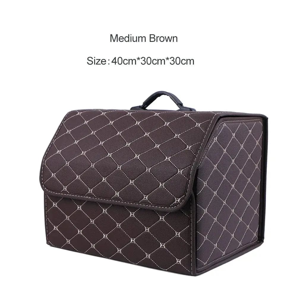 Essentialshouses Brown-Medium Car Trunk Large Capacity Organizer Box