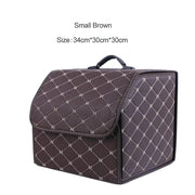 Essentialshouses Brown-Small Car Trunk Large Capacity Organizer Box