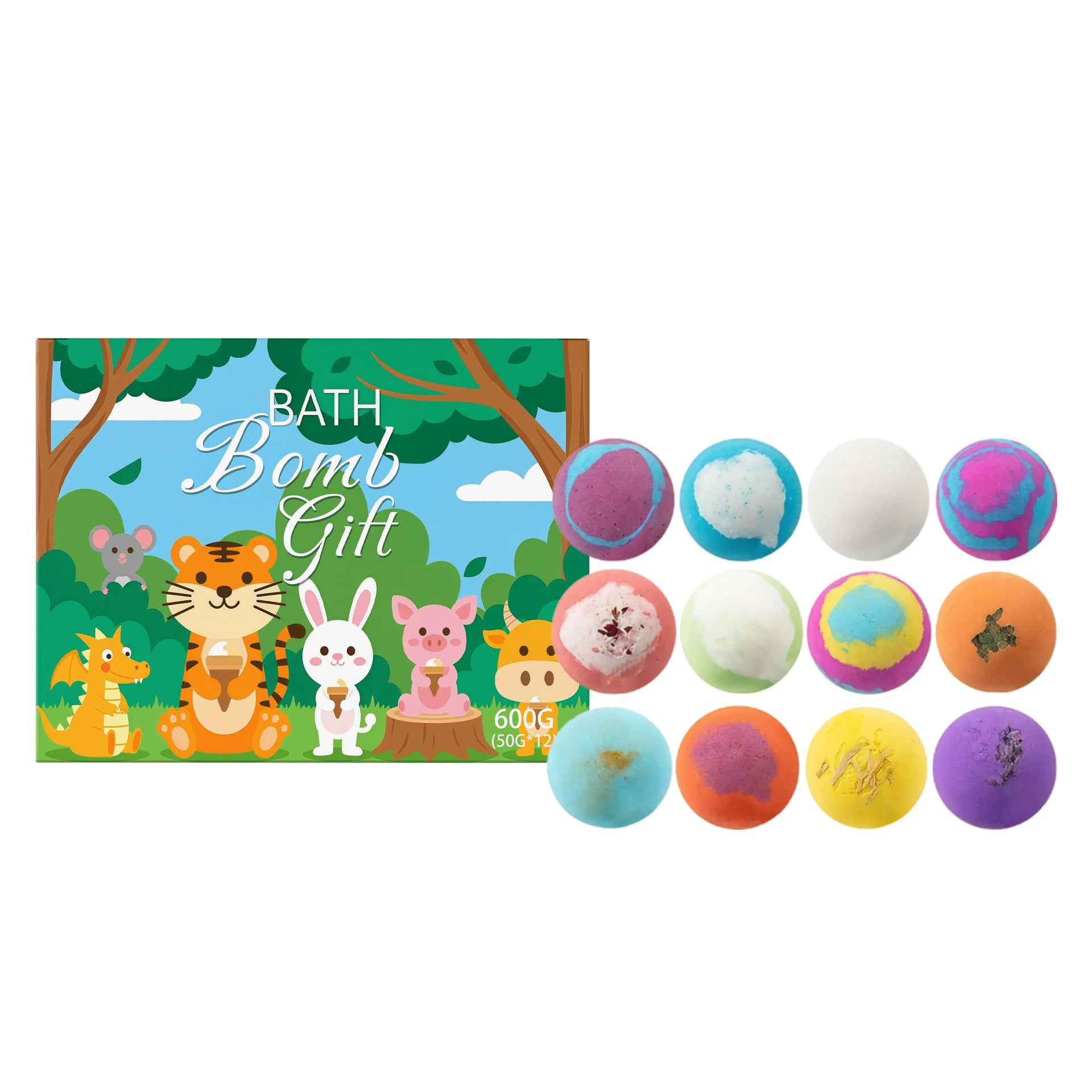 Essentialshouses c 12pcs Bath Bombs Set with Surprise Toys Inside Natural Organic Bubble Bath Fizzies Balls Gift for Holiday Gift Set