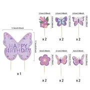Essentialshouses cake topper Purple Butterfly Hanging Swirls Birthday Decoration