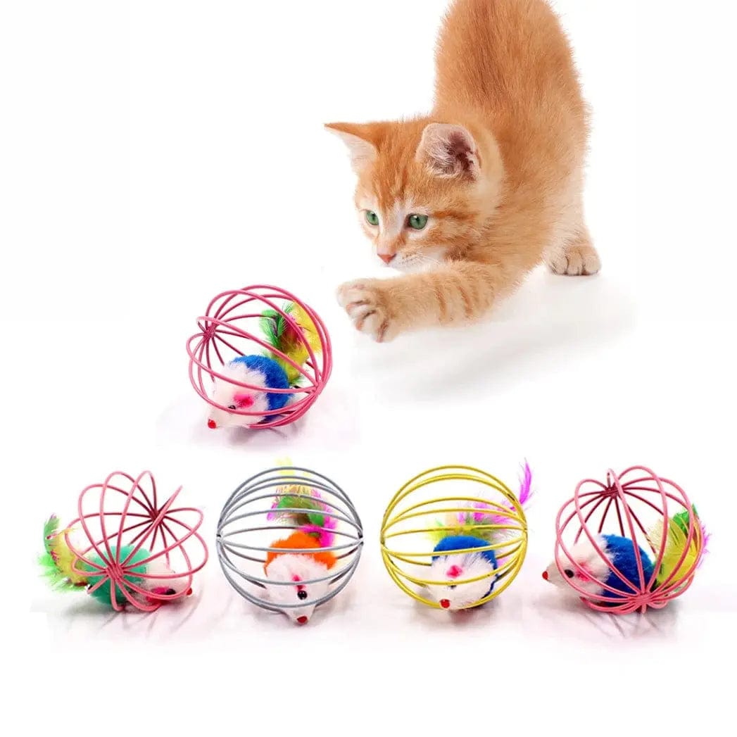 Essentialshouses Cat Mouse Cage Bell Toy