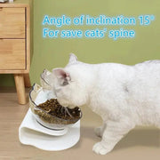 Essentialshouses Cat Non-Slip Double Food Bowl