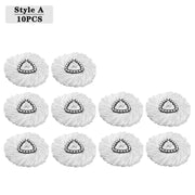 Essentialshouses Cleaning White-10PCS Universal Spin Mop Refill Heads – Compatible with Vileda & More (1/3/5/10 Pack)