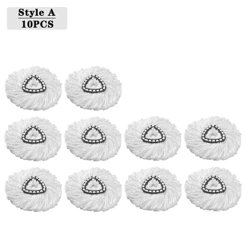 Essentialshouses Cleaning White-10PCS Universal Spin Mop Refill Heads – Compatible with Vileda & More (1/3/5/10 Pack)