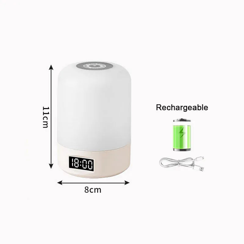Essentialshouses Clock charging / China Mainland Led Night Lights Bedside Dimmable Charging Desktop Night Lamps Bedroom Bedside Lighting Decoration Touch Led Reading Table Lamp