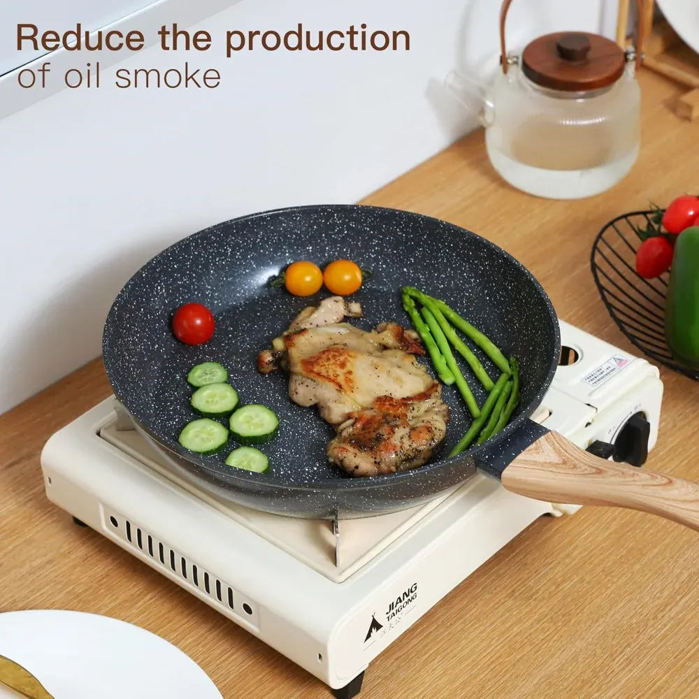 Essentialshouses CN US Shipping Ceramic Cookware Sets Non Stick 15 PCS Pots and Pans Set Kitchenware