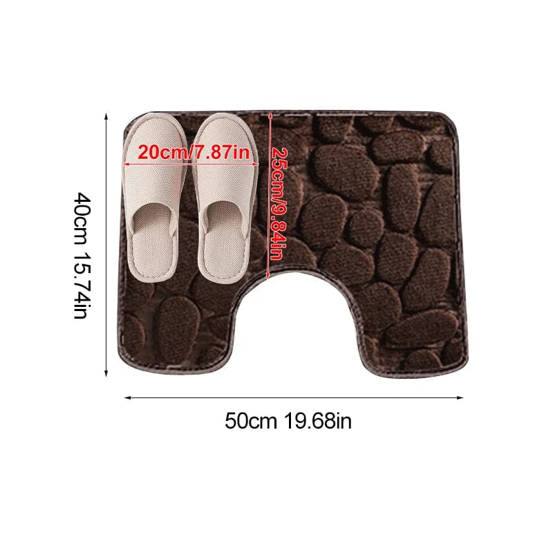Essentialshouses coffee-1xU-shaped 🛁 Cobblestone Embossed Memory Foam Bath Mat – Soft, Supportive, and Safe