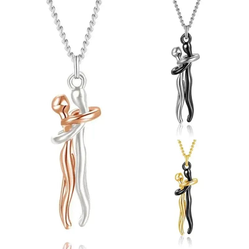 Essentialshouses Couple Hugging Pendant Necklace