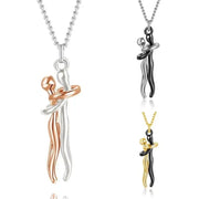 Essentialshouses Couple Hugging Pendant Necklace