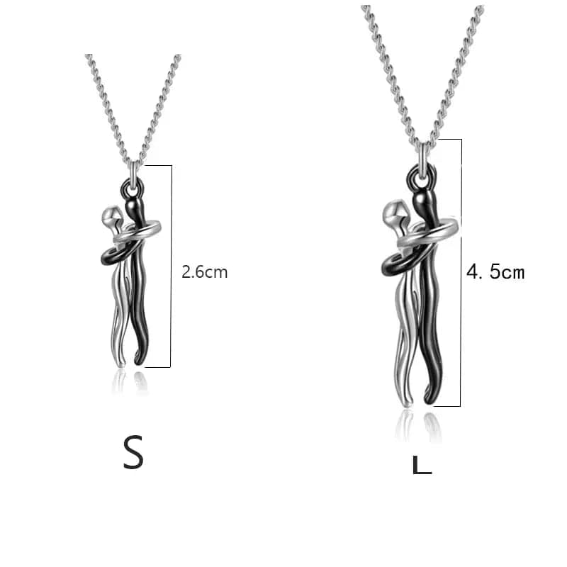 Essentialshouses Couple Hugging Pendant Necklace
