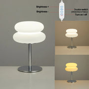 Essentialshouses Cream table lamp plastic lampshade bedroom bedside decorative lamp USB plug tri color dimming living room study atmosphere light