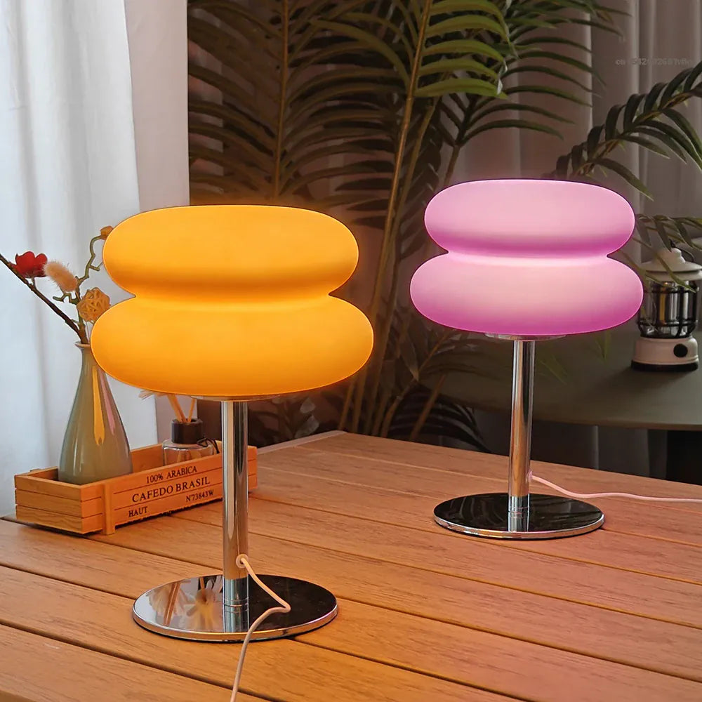 Essentialshouses Cream table lamp plastic lampshade bedroom bedside decorative lamp USB plug tri color dimming living room study atmosphere light