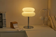 Essentialshouses Cream table lamp plastic lampshade bedroom bedside decorative lamp USB plug tri color dimming living room study atmosphere light