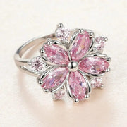 Essentialshouses Cute Female Pink Crystal Stone Ring