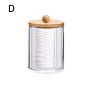 Essentialshouses D Acrylic Storage Box with Lid Qtip Holder Dispenser Clear Plastic Jar Makeup Organizer Bathroom Canister Storage Organization
