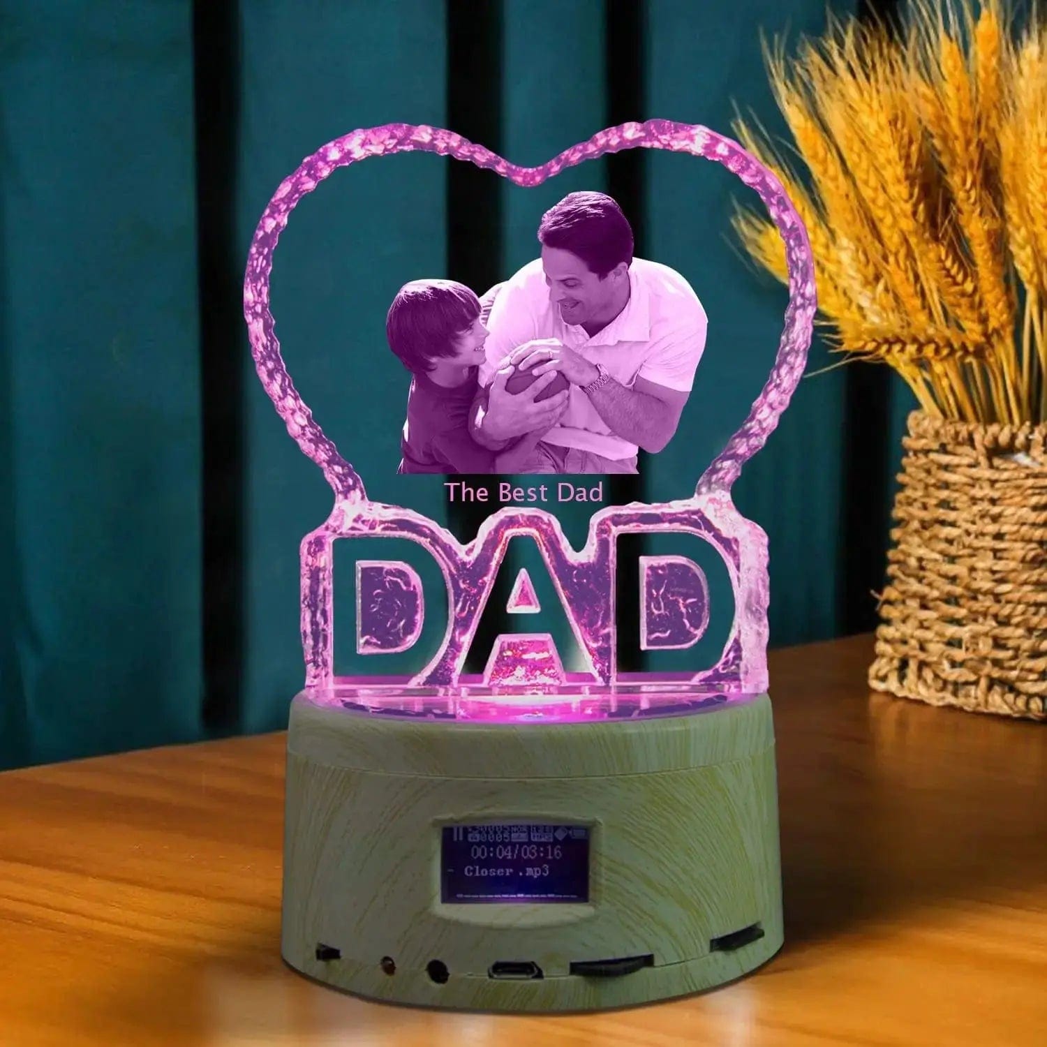 Love Crystal Picture Text Night Light - Essentialshouses