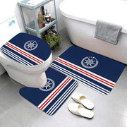 Essentialshouses 🛁 Dark Blue Nautical Series 3-Piece Bathroom Mat Set – Coastal Comfort & Style