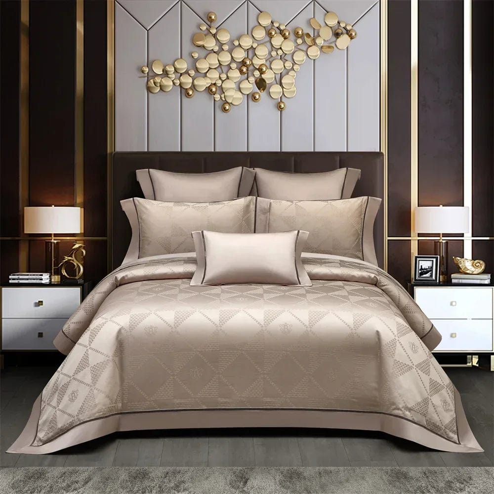 Essentialshouses Dark Golden Satin Duvet Cover Set