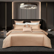 Essentialshouses Dark Golden Satin Duvet Cover Set