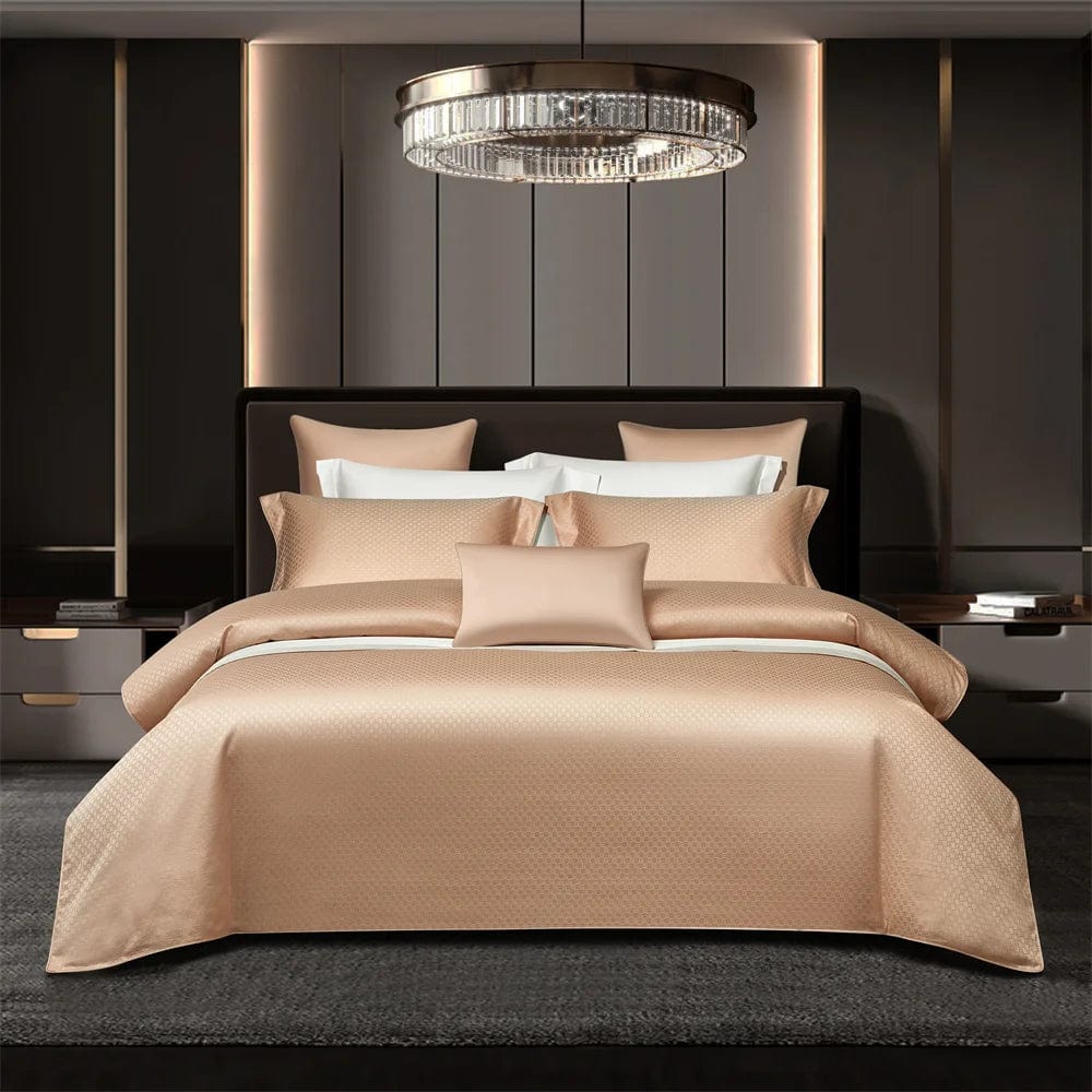 Essentialshouses Dark Golden Satin Duvet Cover Set