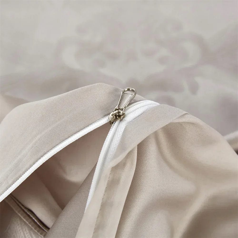 Essentialshouses Dark Golden Satin Duvet Cover Set