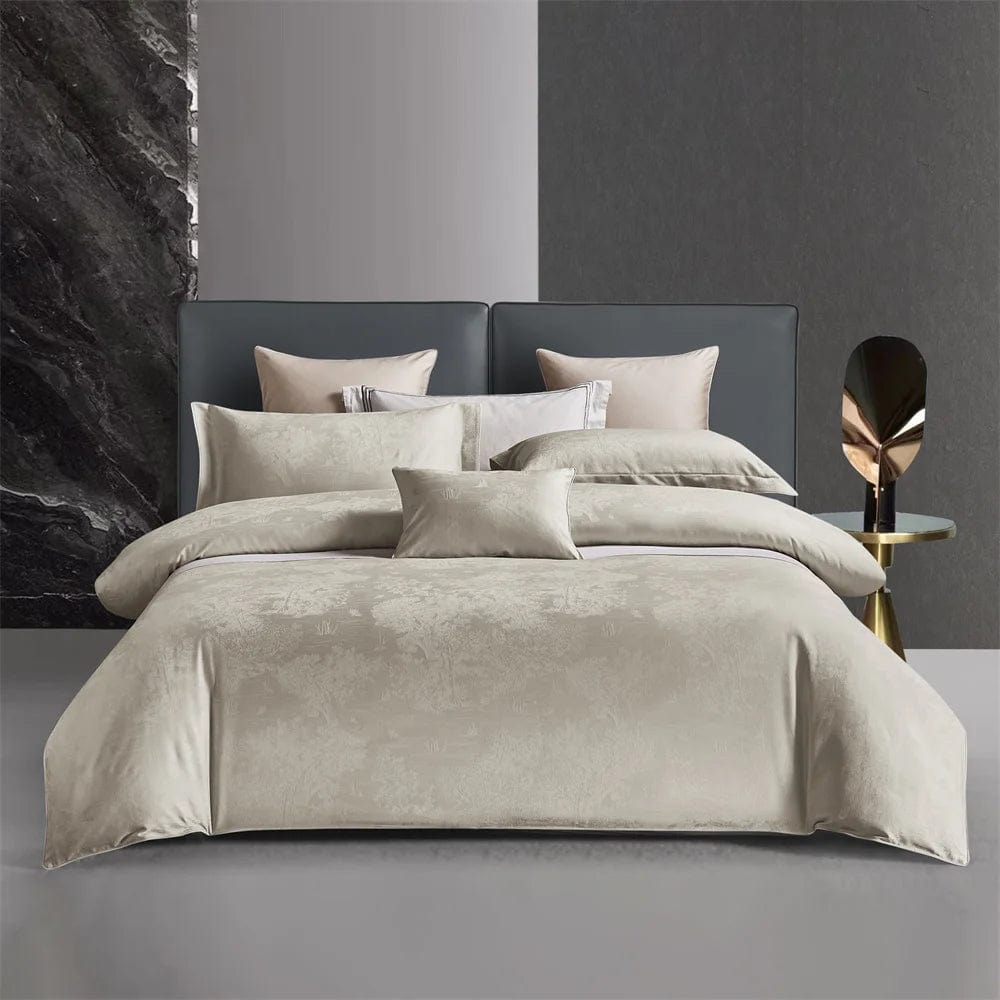 Essentialshouses Dark Golden Satin Duvet Cover Set