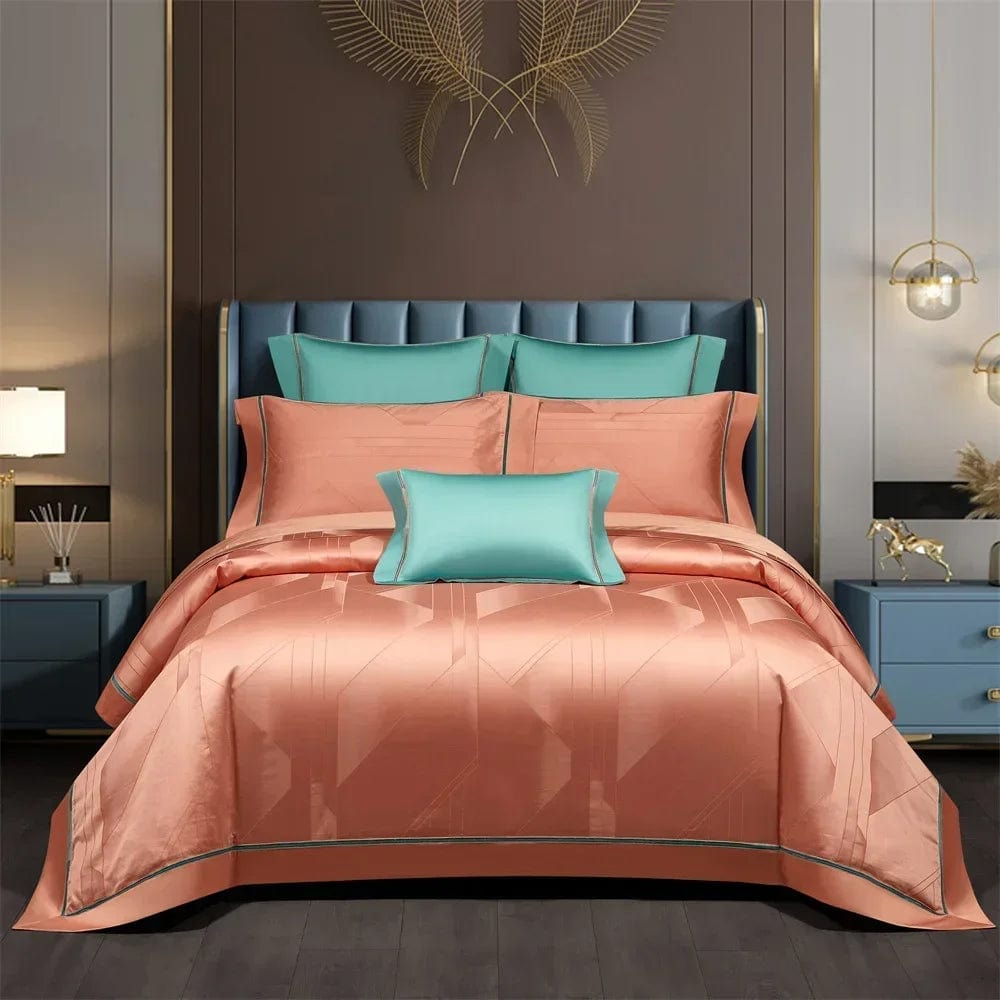Essentialshouses Dark Golden Satin Duvet Cover Set