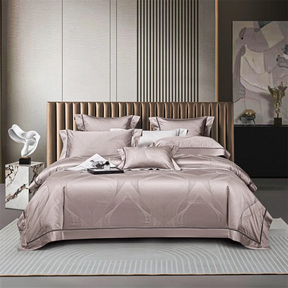 Essentialshouses Dark Golden Satin Duvet Cover Set