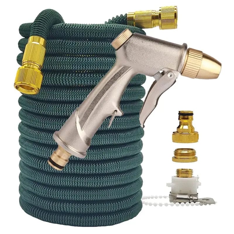 Essentialshouses Dark green with gun / 100ft Double Metal Connector Pvc Reel Pipe