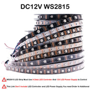 Essentialshouses DC12V WS2815 / Black PCB / 4m 60 IP30 WS2812B WS2815 WS2813 Individually Addressable RGBIC LED Strip WS2811 WS2812 30/60/144Pixels/Leds/m Smart Tape Light DC5V/12V