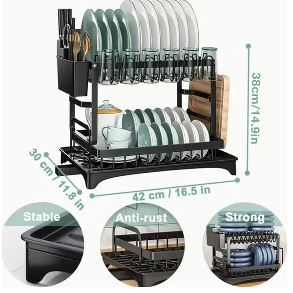 Essentials House dish drying rack knife and chopstick holder