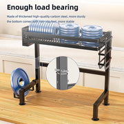 Essentialshouses Dish Rack Over Sink Kitchen Above Sink Shelf Dish Drying Rack Large Capacity 55CM, Single Layer/Double Layer