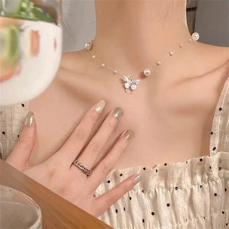 Essentialshouses DJ-909 New Shiny Butterfly Necklace