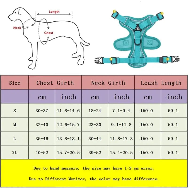 Essentialshouses Dog Adjustable Harness Leash Set