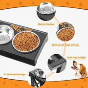 Essentialshouses Dog Double Elevated Stand Bowl