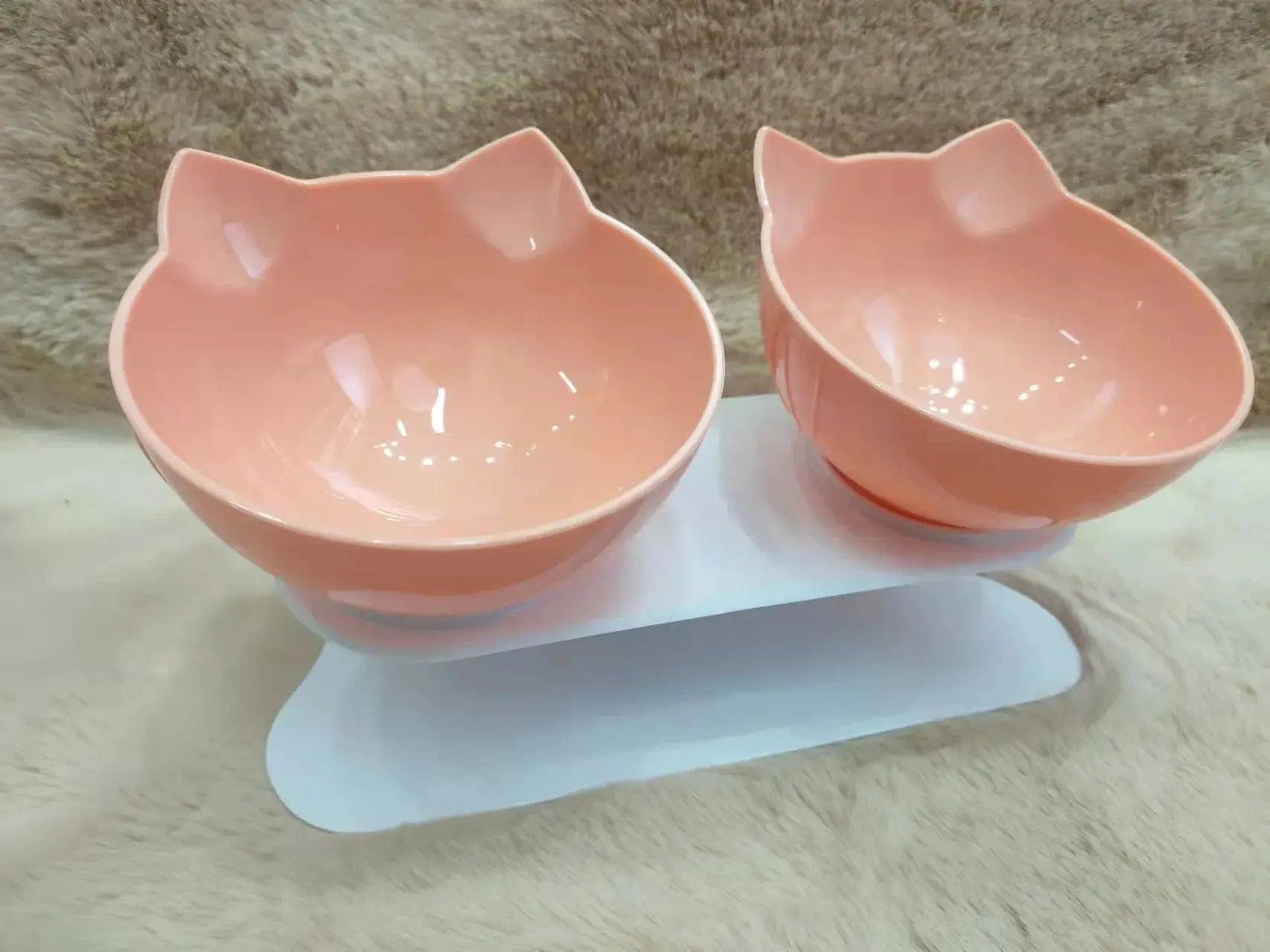 Essentialshouses Double Orange Cat Non-Slip Double Food Bowl