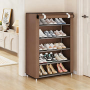 Essentials House 6, 8, and 10-Tier Multi-Color Dust-Proof Shoe Racks with Dust-Proof Rolling Shutter Doors, Easy to Assemble