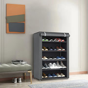 Essentials House 6, 8, and 10-Tier Multi-Color Dust-Proof Shoe Racks with Dust-Proof Rolling Shutter Doors, Easy to Assemble