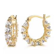 Essentialshouses E806 Full Paved Crystal CZ Hoop Earrings