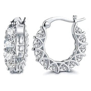 Essentialshouses E807 Full Paved Crystal CZ Hoop Earrings