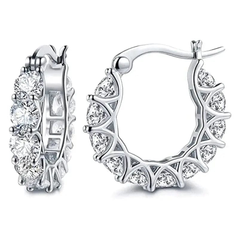 Essentialshouses E807 Full Paved Crystal CZ Hoop Earrings