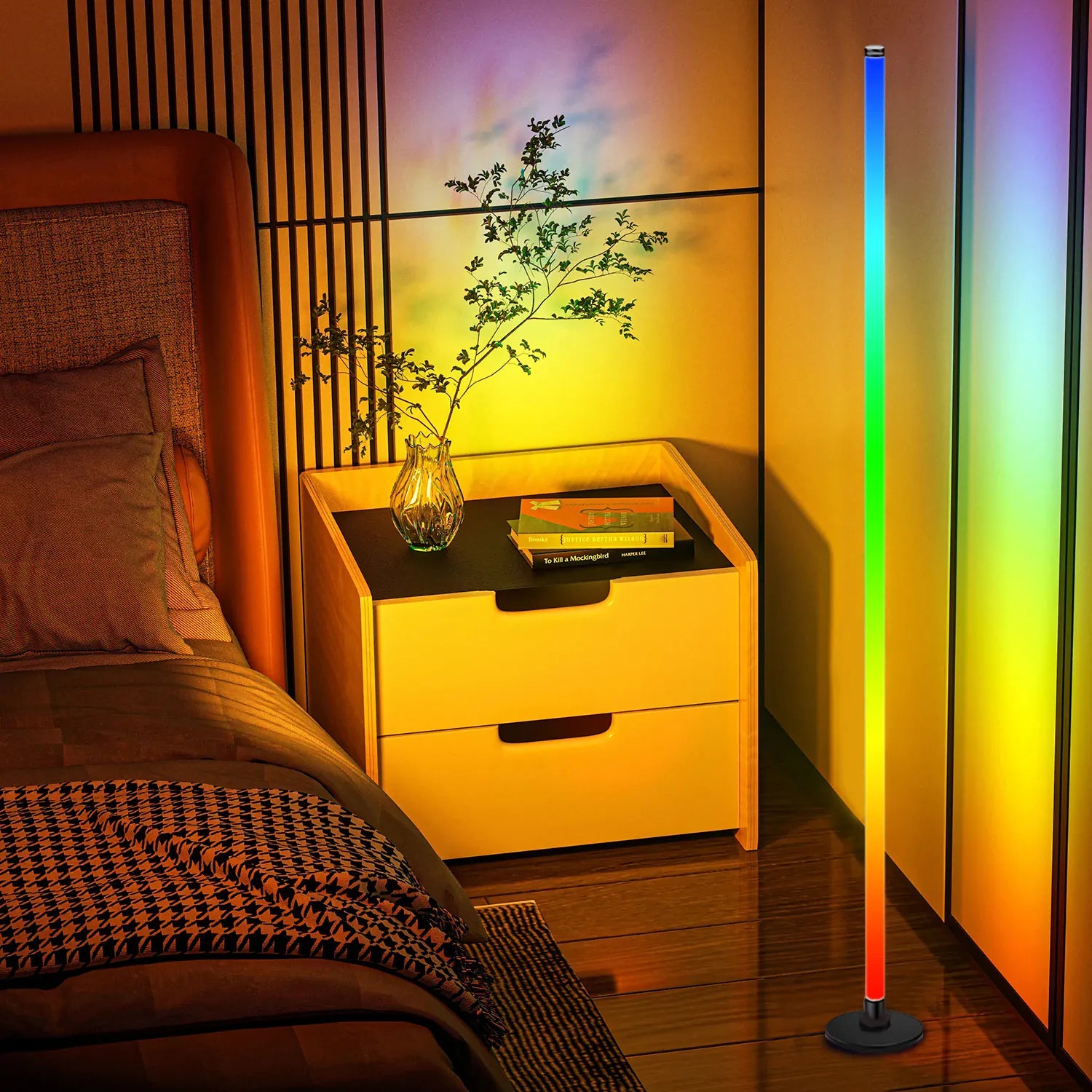Essentialshouses EISSLOLY 1/2PCS Intelligent RGB Floor Lamp Application Control Music Synchronization Corner Lighting Timer