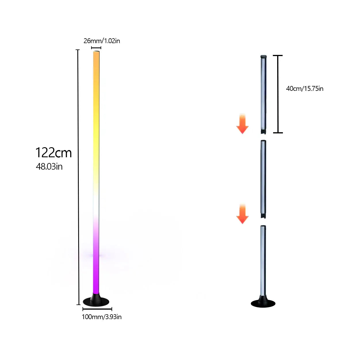 Essentialshouses EISSLOLY 1/2PCS Intelligent RGB Floor Lamp Application Control Music Synchronization Corner Lighting Timer